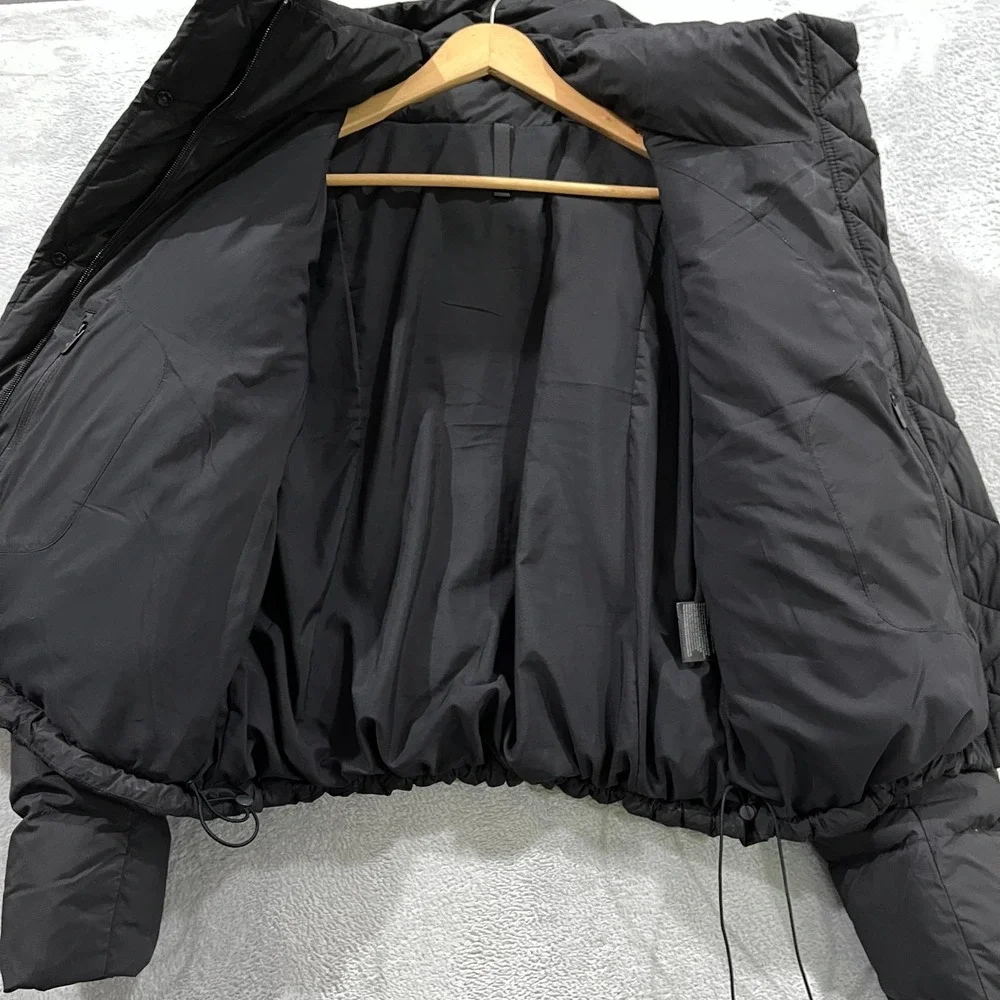 Lululemon Wunder Puff Jacket Black Goose Down Hooded Puffer Coat Womens 12 - Picture 4 of 16